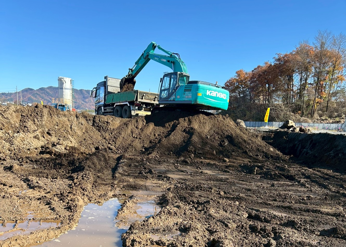 河川工事の施工写真